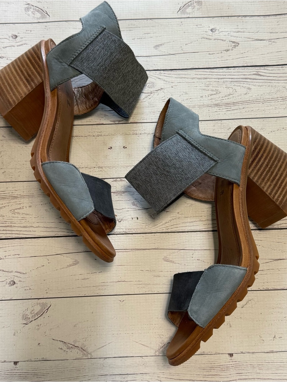 Sorel Nadia Blue Block Heel Sandals - Picture 2 of 9